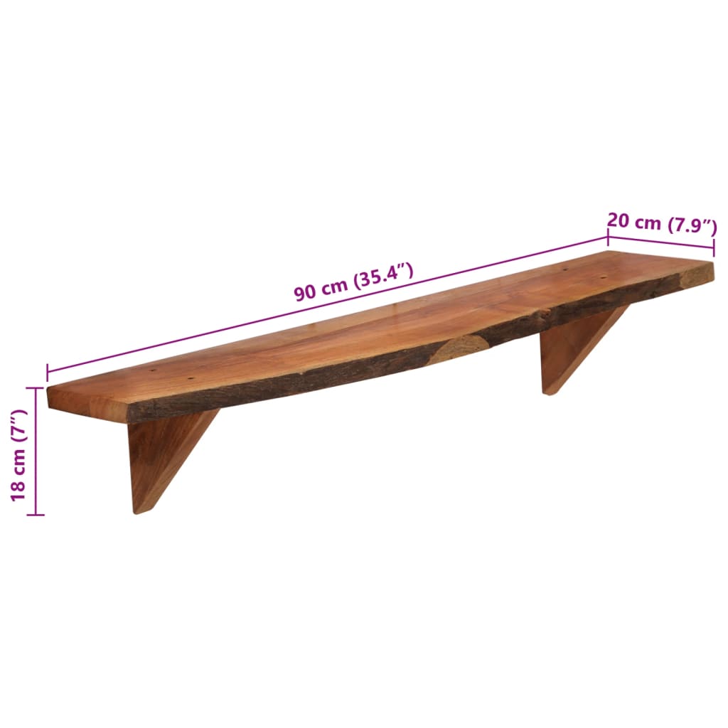 Etagères murales 2 pcs 90x20x18 cm bois d'acacia massif