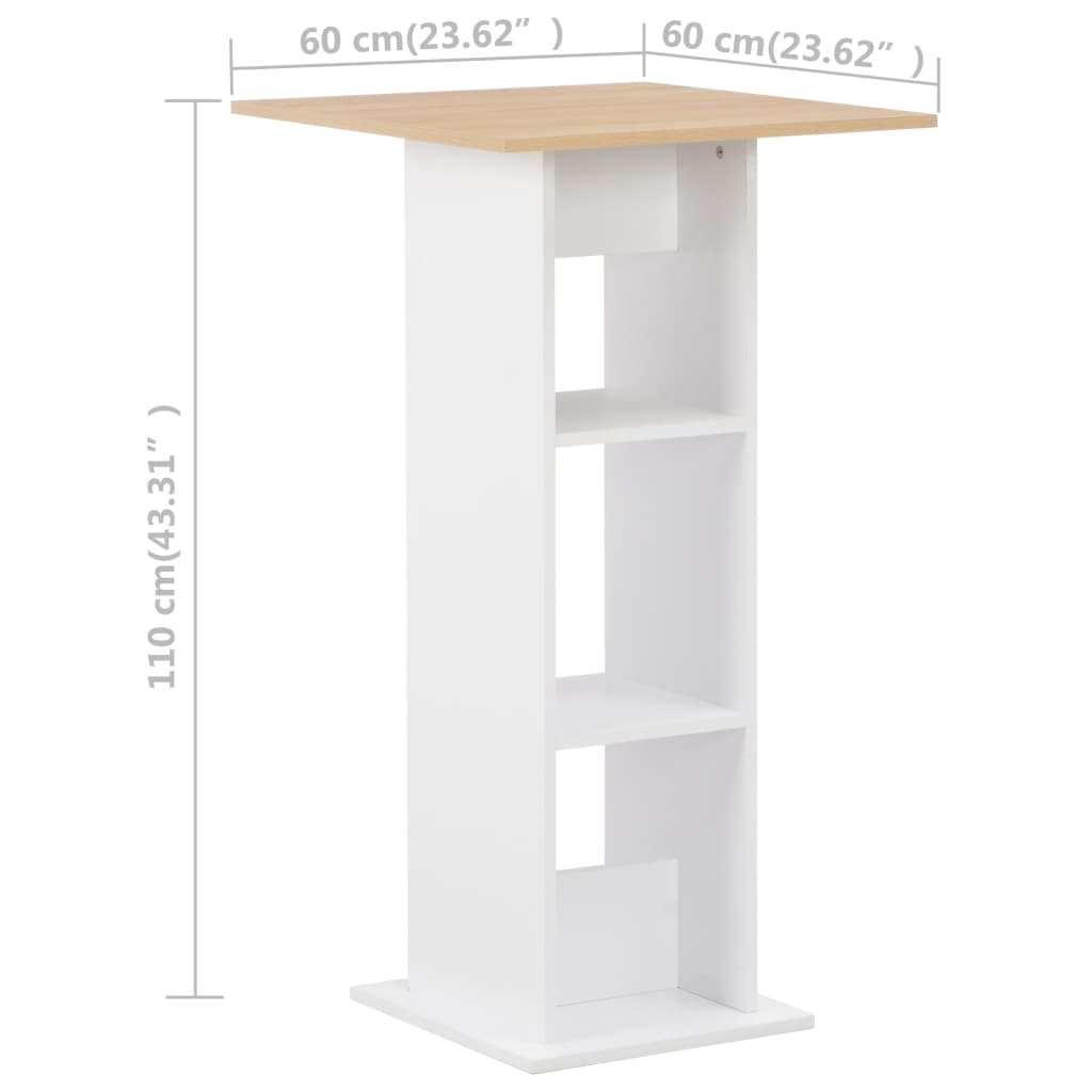 Bartafel 60x60x110 cm betonkleurig