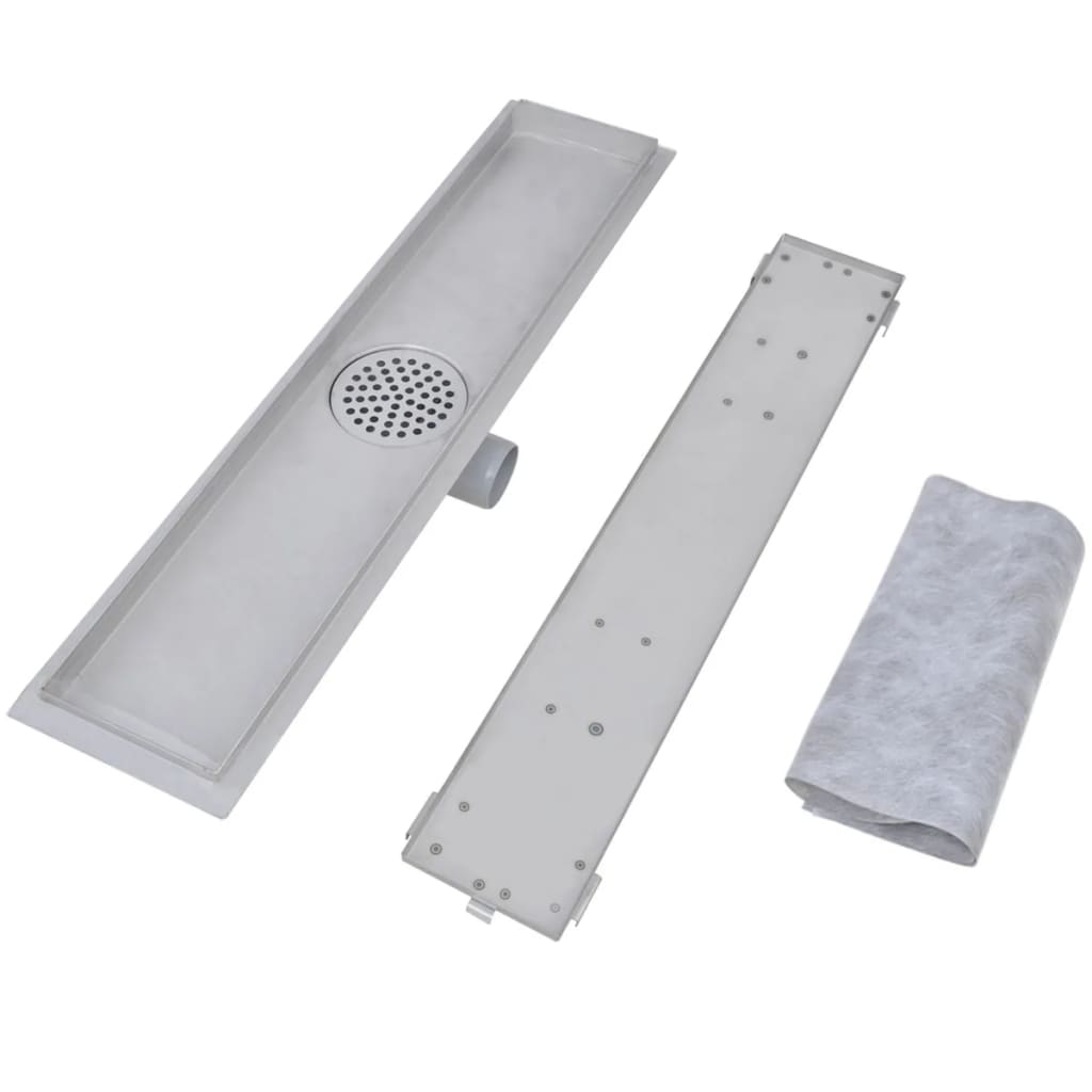 Bonde de douche 2 pcs rectangulaire 1030x140 mm inox