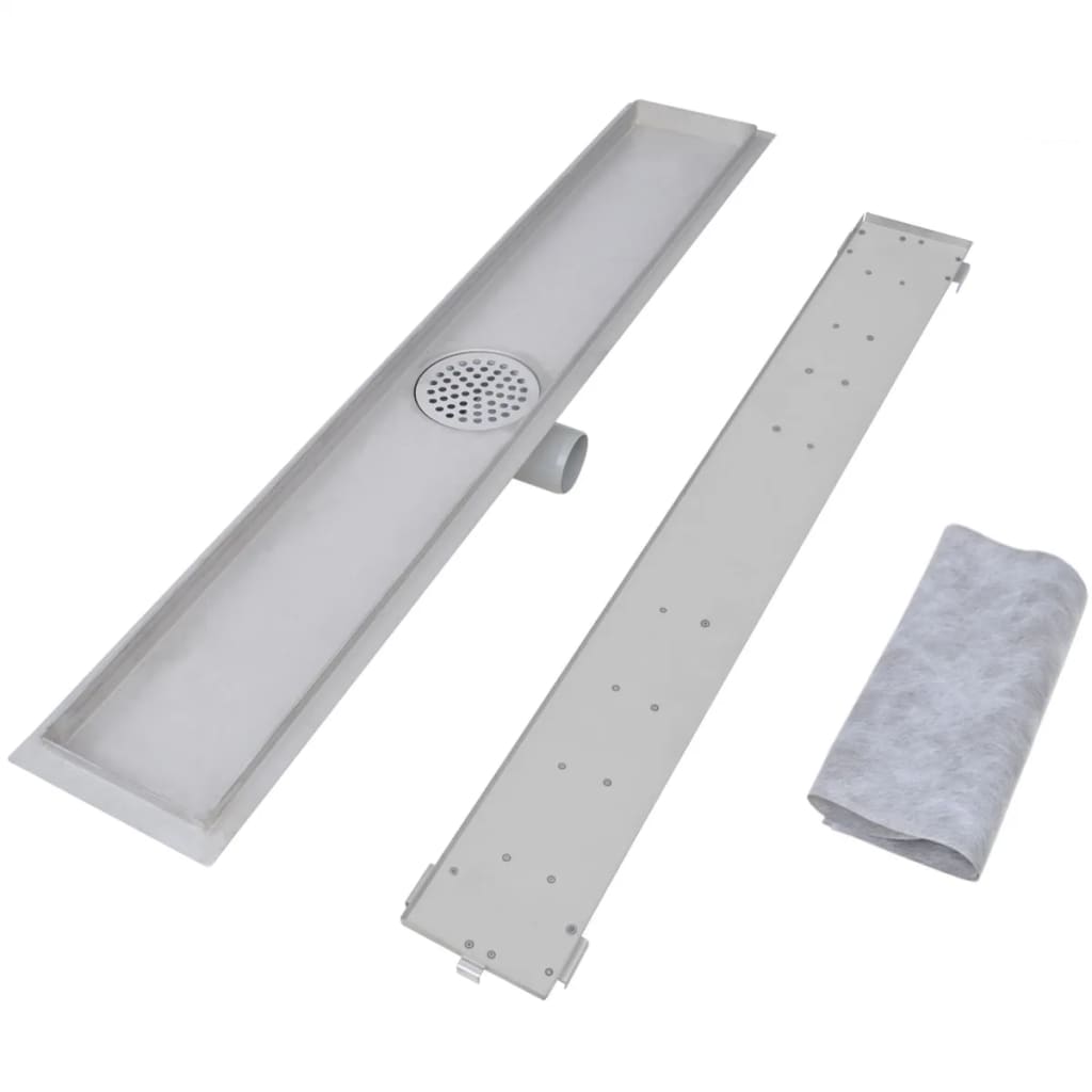 Bonde de douche 2 pcs rectangulaire 1030x140 mm inox