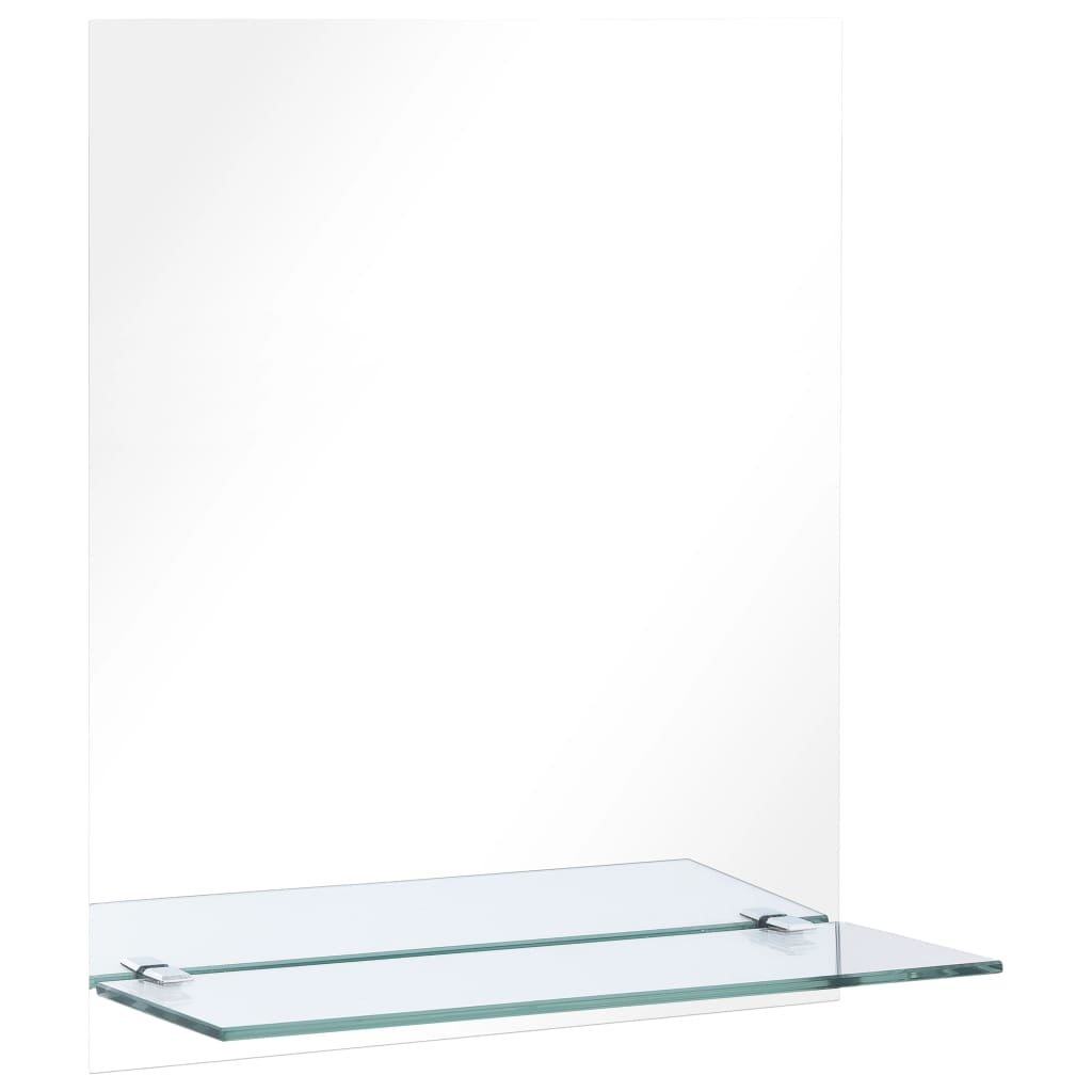 Wandspiegel met schap 30x30 cm gehard glas