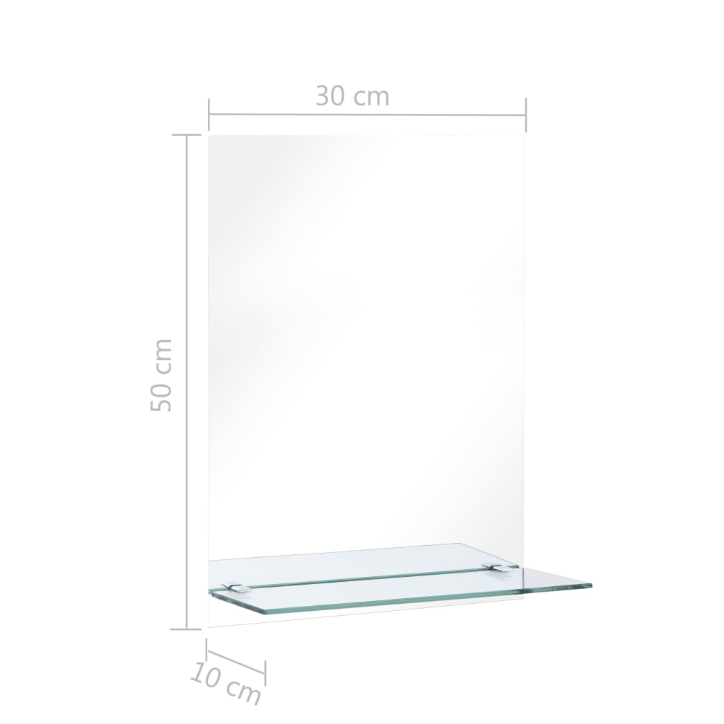 Wandspiegel met schap 40x60 cm gehard glas