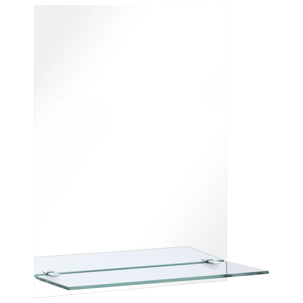 Wandspiegel met schap 60x60 cm gehard glas