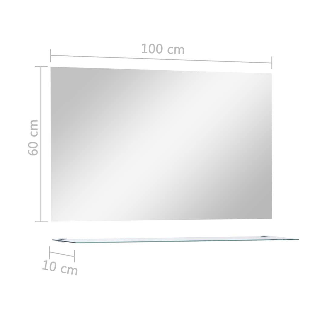 Wandspiegel met schap 50x60 cm gehard glas