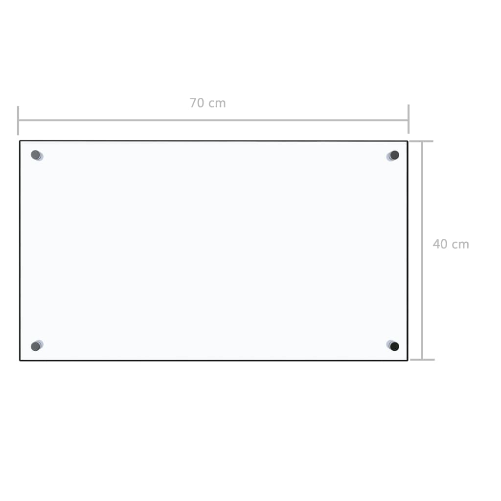 Spatscherm keuken 70x50 cm gehard glas transparant