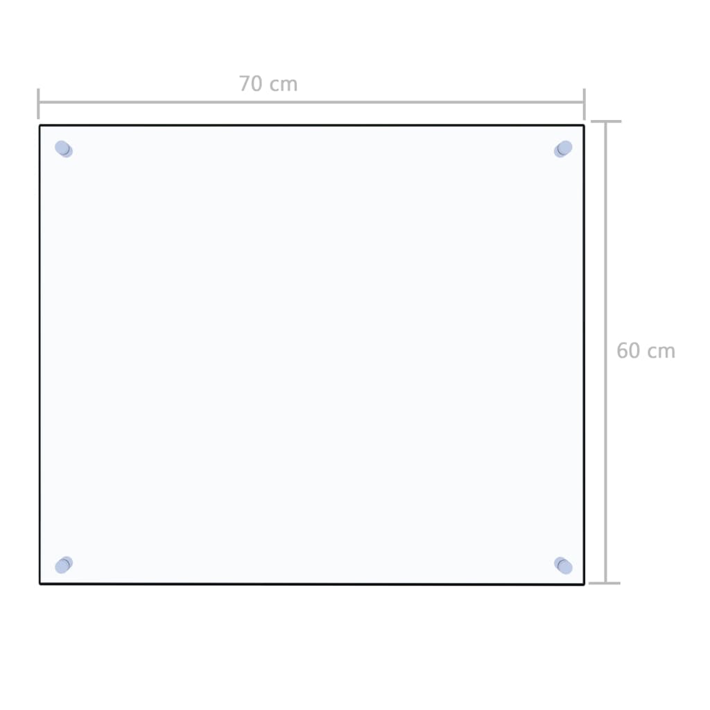 Spatscherm keuken 70x50 cm gehard glas transparant