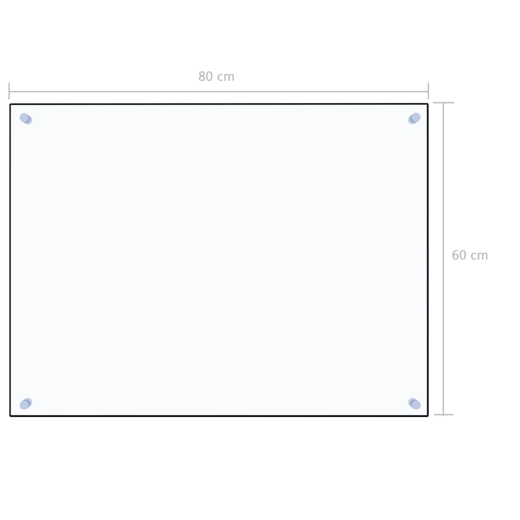 Spatscherm keuken 70x50 cm gehard glas transparant