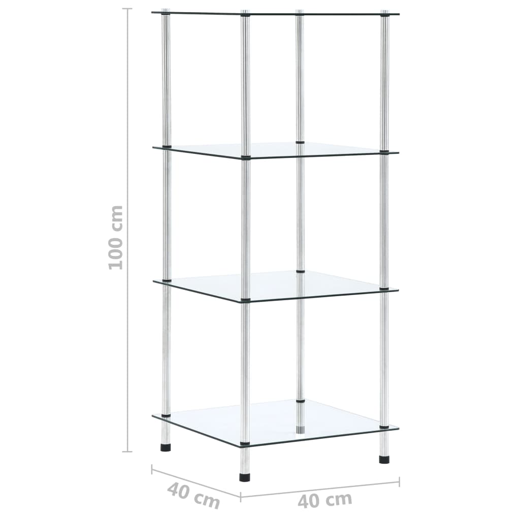 Armoire 6 couches 40x40x160 cm verre trempé transparent