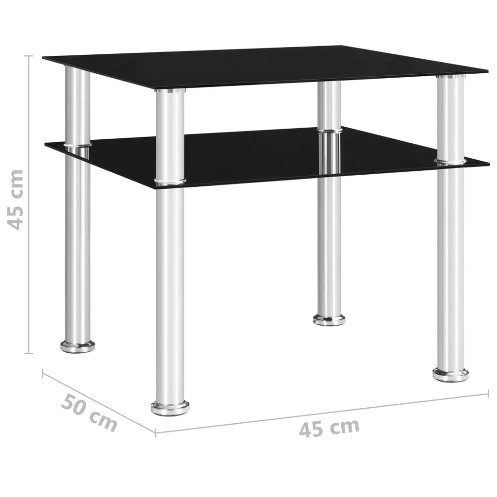 Bijzettafel 45x50x45 cm gehard glas