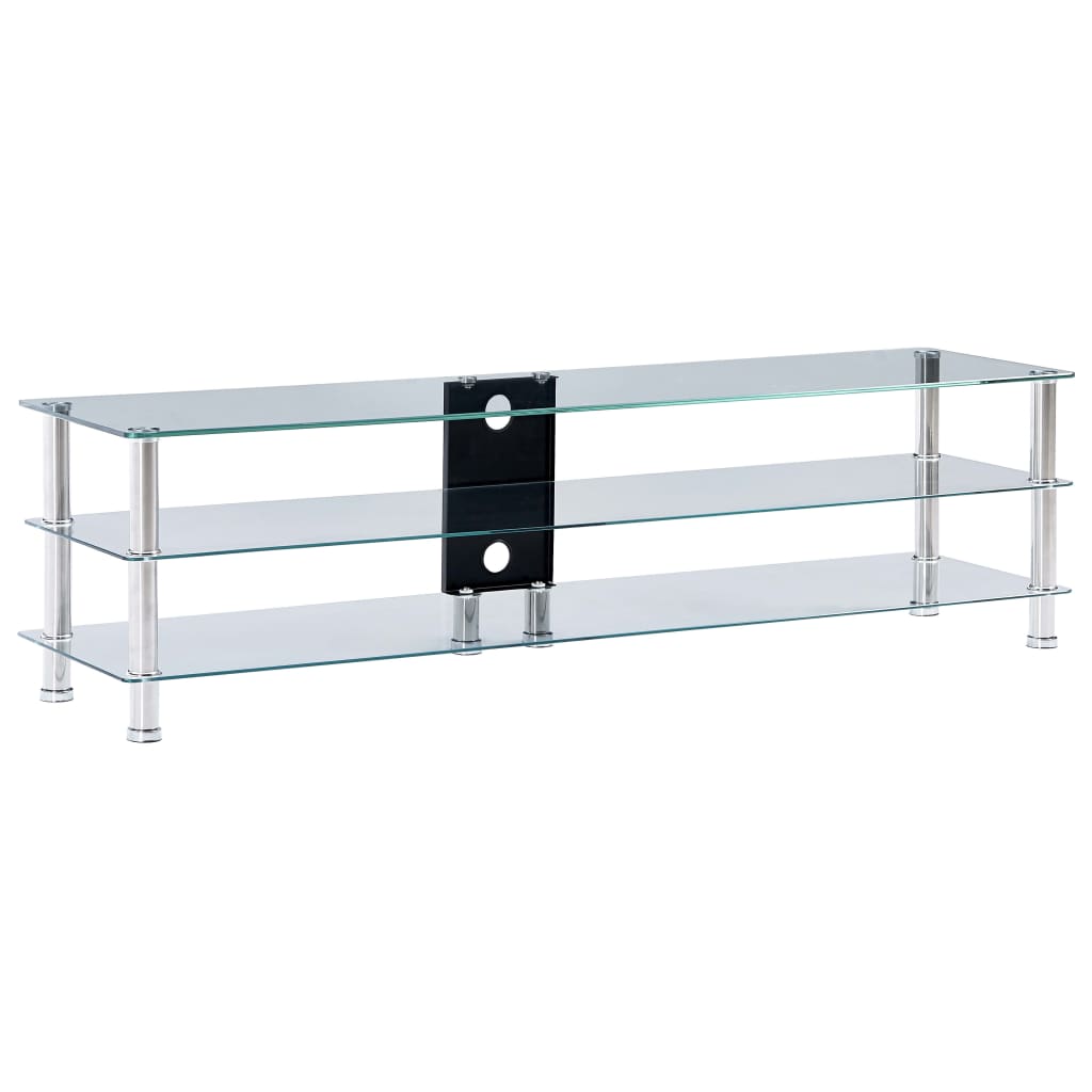 Tv-meubel 120x40x40 cm gehard glas transparant