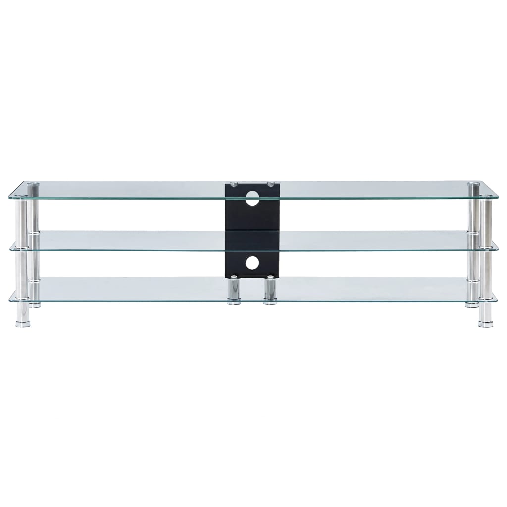 Tv-meubel 120x40x40 cm gehard glas transparant