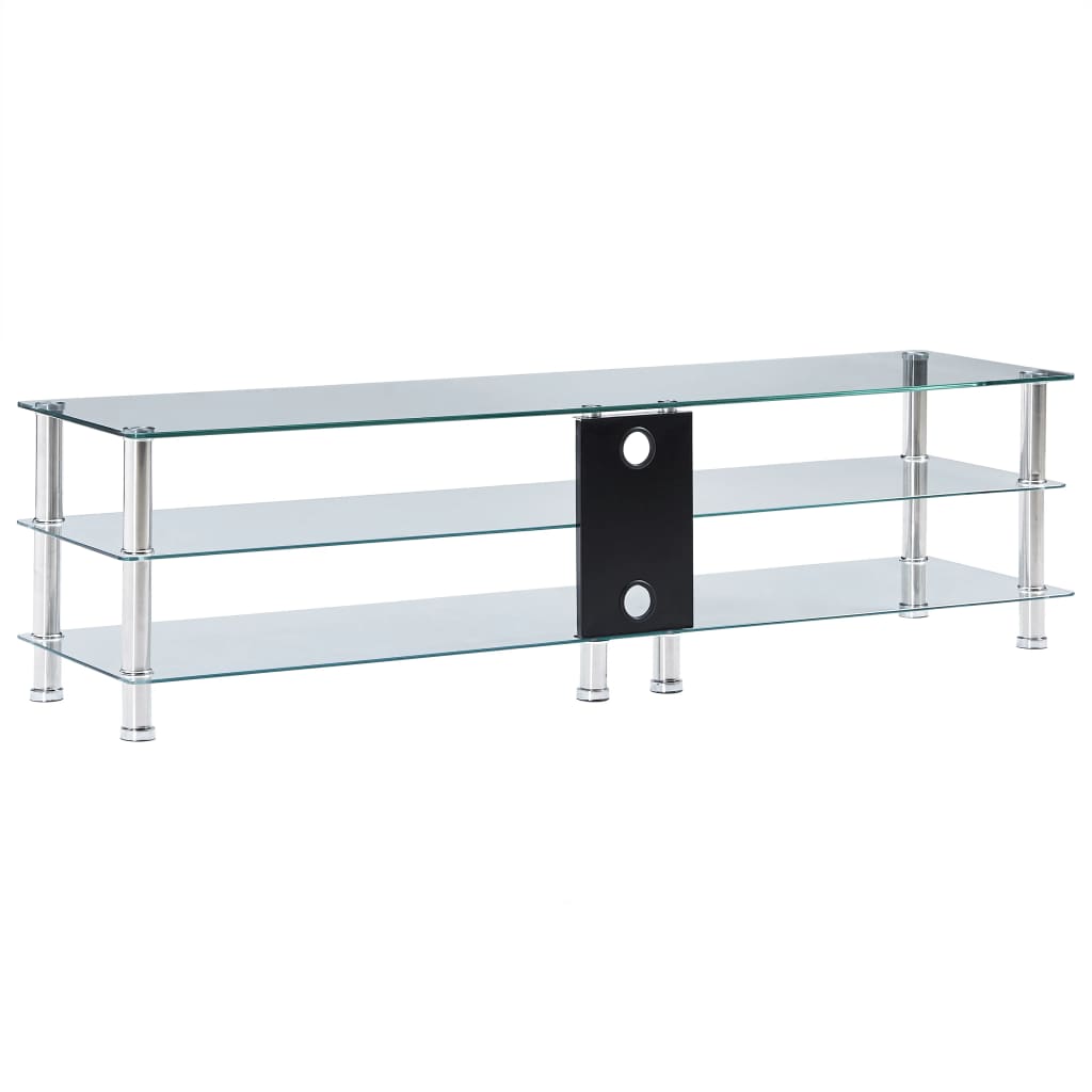 Tv-meubel 120x40x40 cm gehard glas transparant