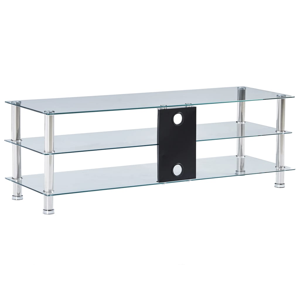 Tv-meubel 120x40x40 cm gehard glas transparant