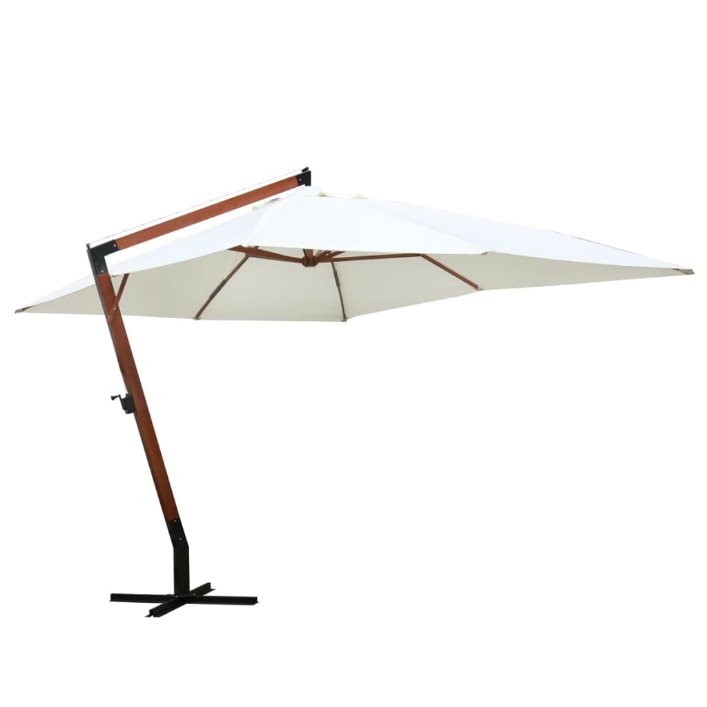 Zweefparasol met houten paal 400x300 cm