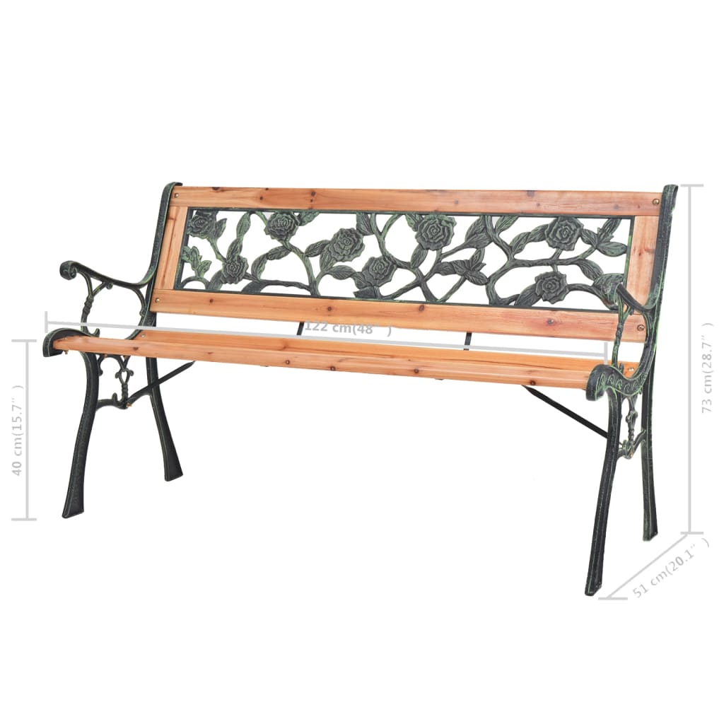 Banc de jardin 122 cm en bois de pin massif