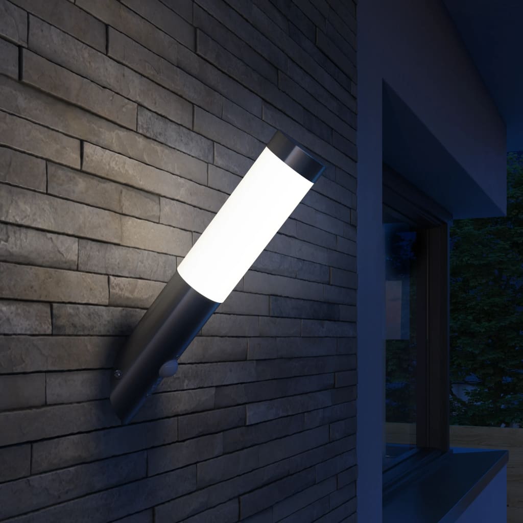 Lampe d'extérieur en acier inoxydable Enego avec capteur