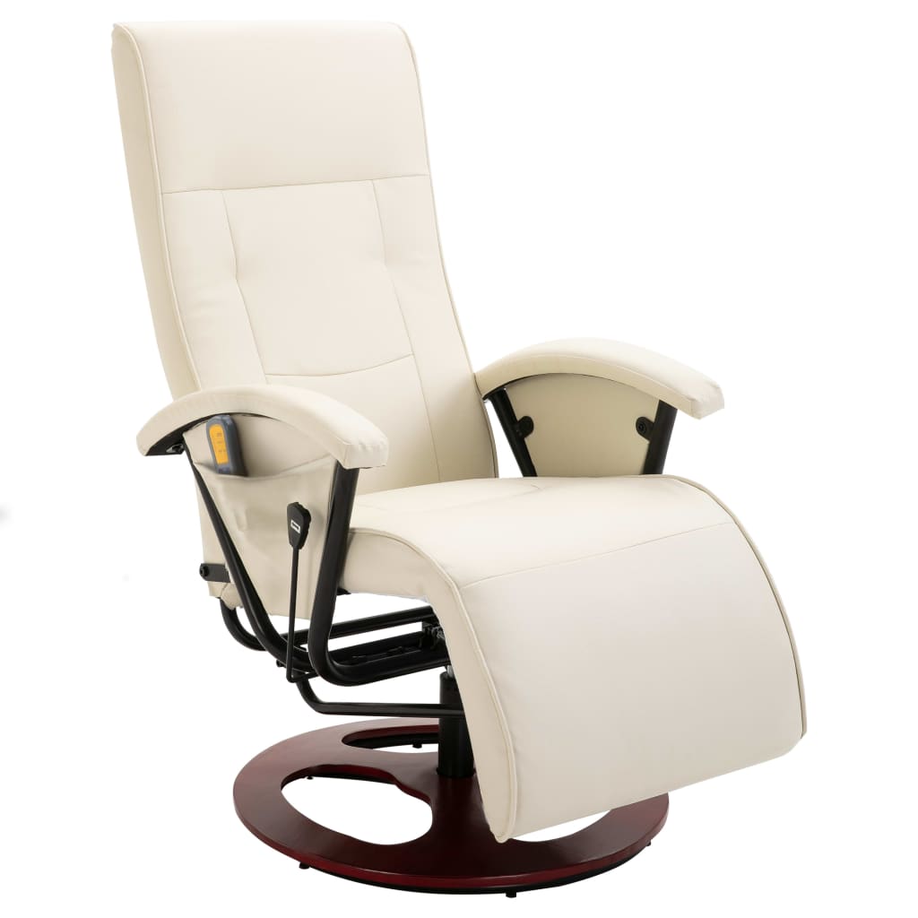 Fauteuil de massage cuir artificiel blanc crème