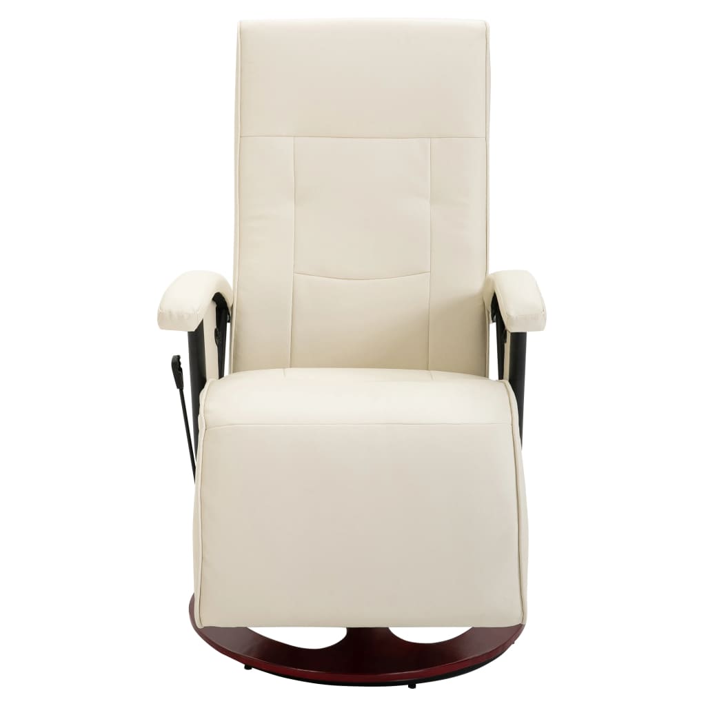 Fauteuil de massage cuir artificiel blanc crème