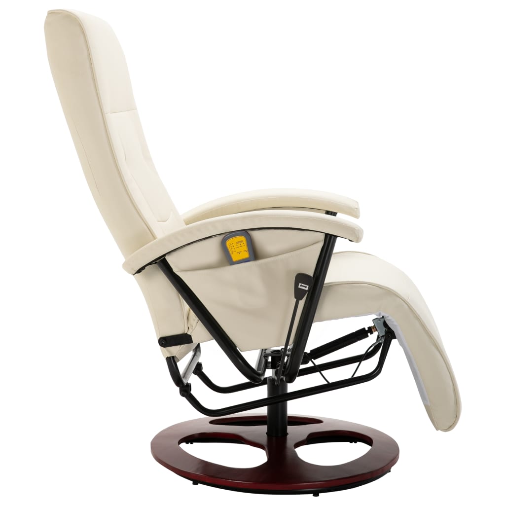 Fauteuil de massage cuir artificiel blanc crème