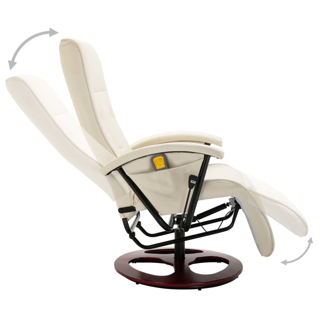 Fauteuil de massage cuir artificiel blanc crème