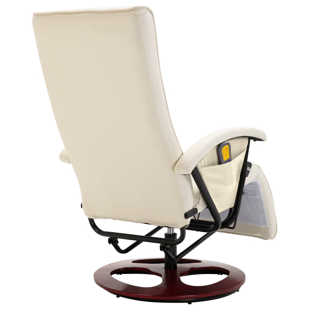 Fauteuil de massage cuir artificiel blanc crème