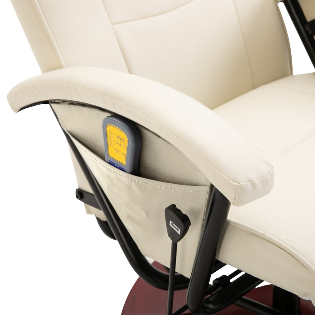 Fauteuil de massage cuir artificiel blanc crème