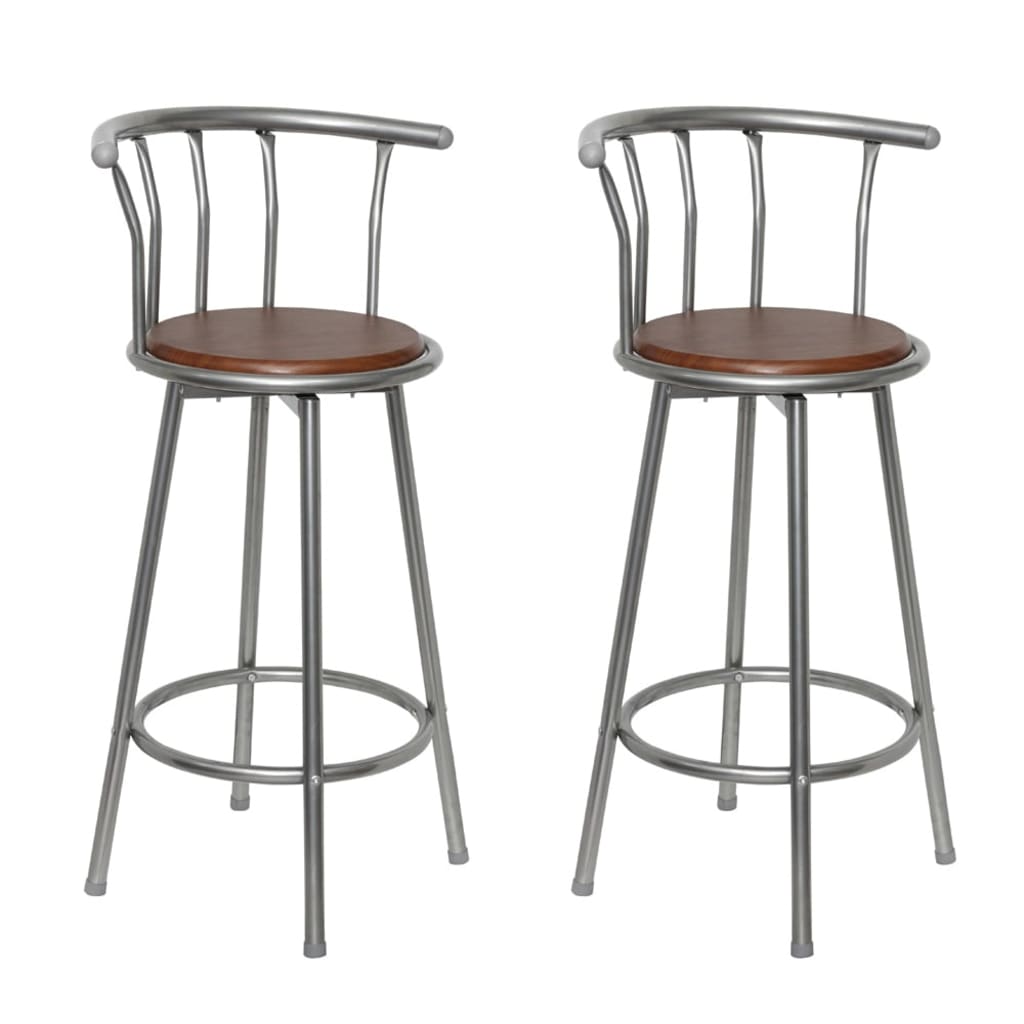 Tabourets de bar San Marino acier marron 2 pcs