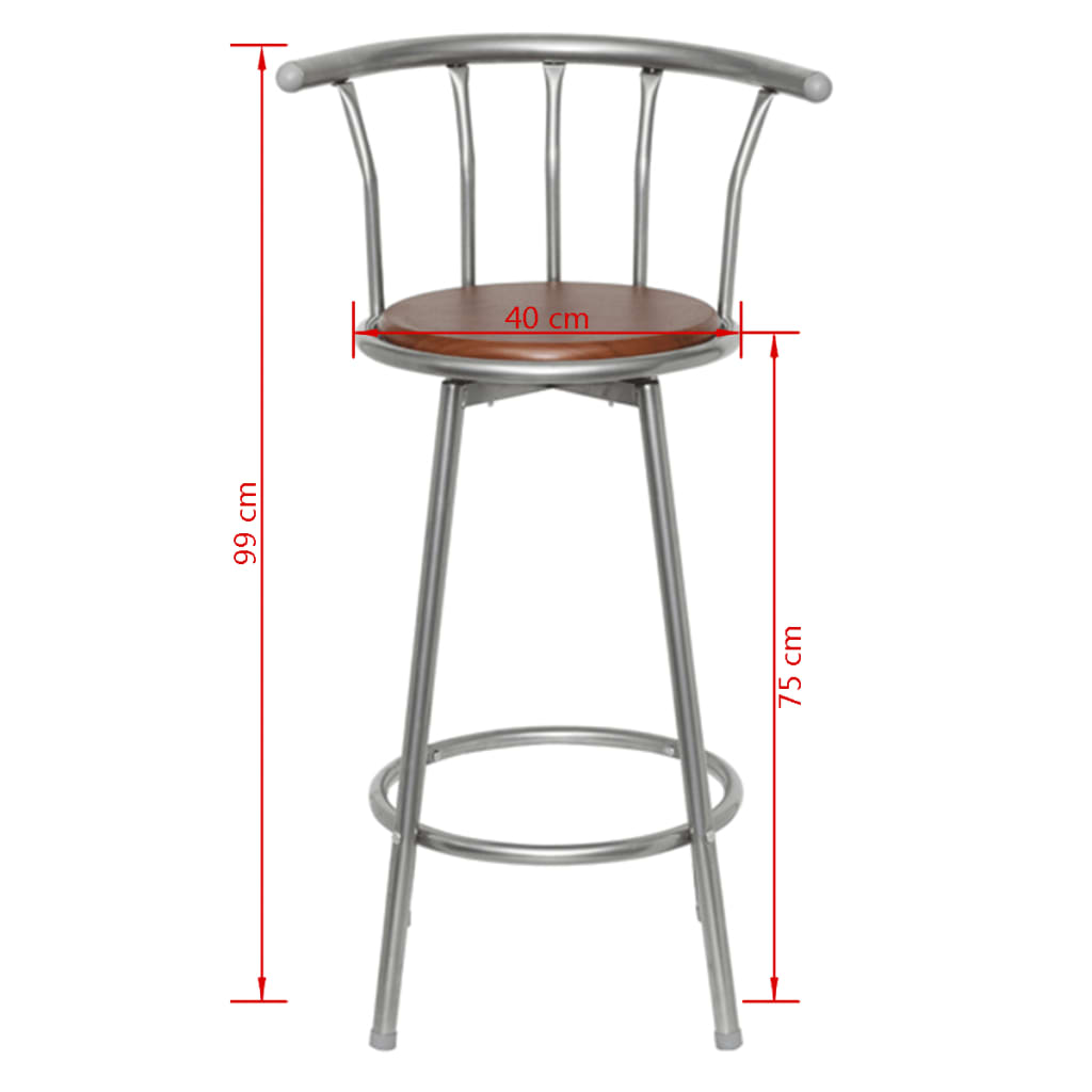 Tabourets de bar Saint-Marin acier 2 pcs