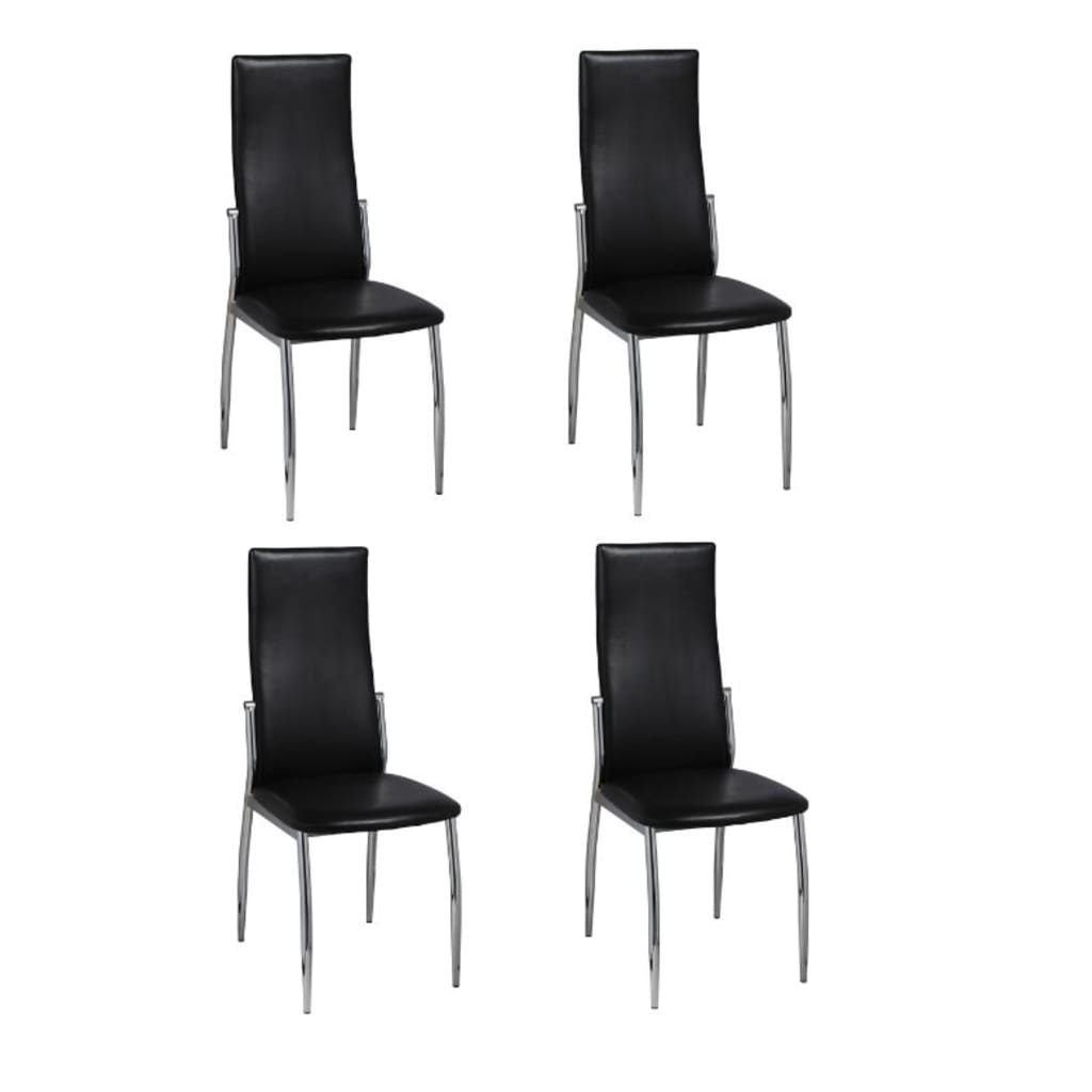 Eetkamerstoelen 4 st kunstleer grijs