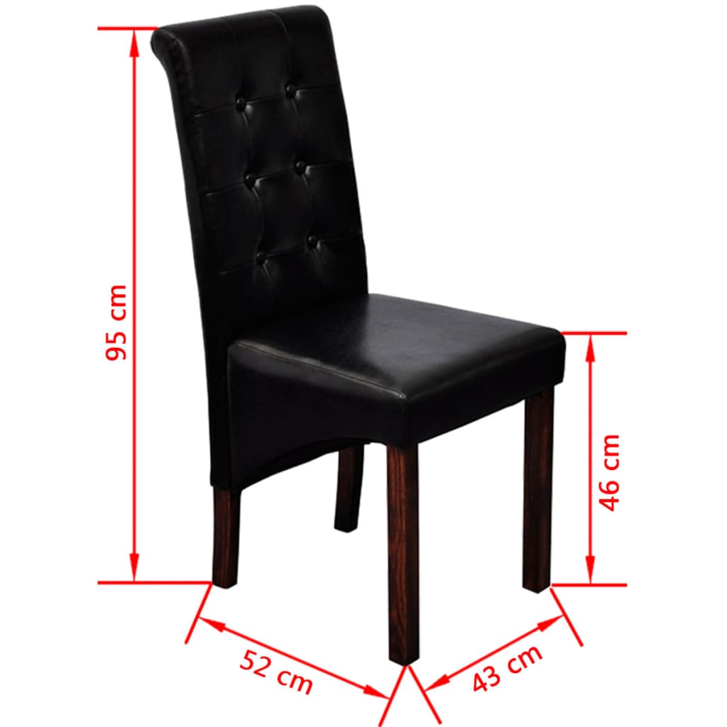 Eetkamerstoelen 2 st kunstleer