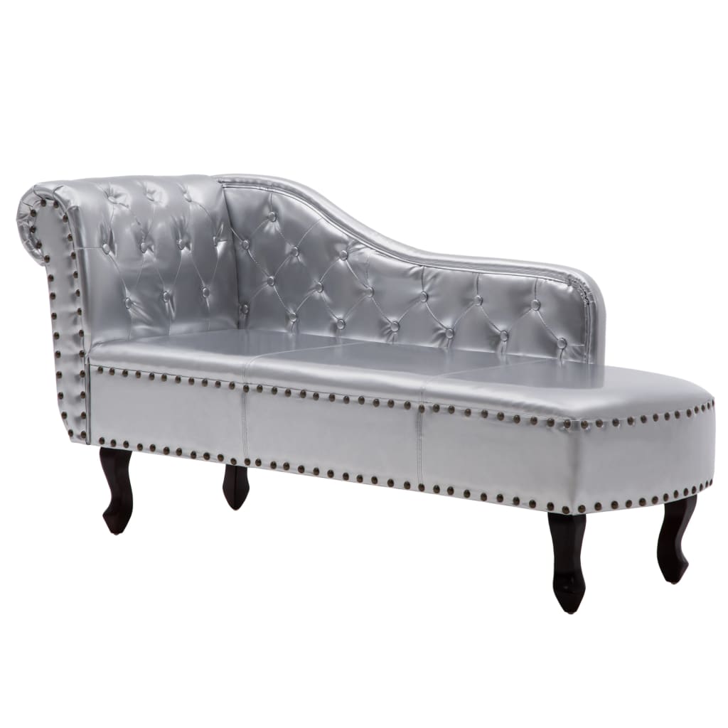 Chaise longue kunstleer crèmewit