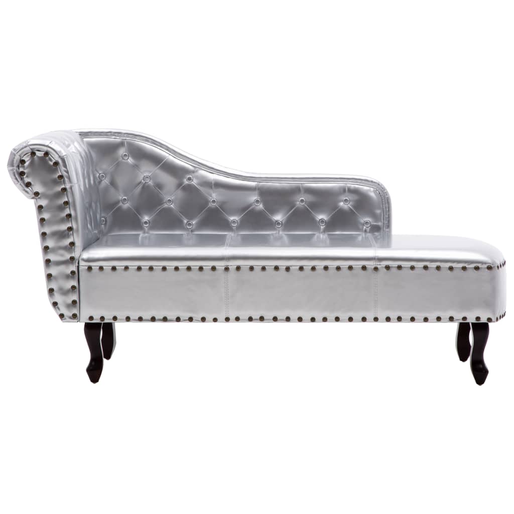 Chaise longue kunstleer crèmewit