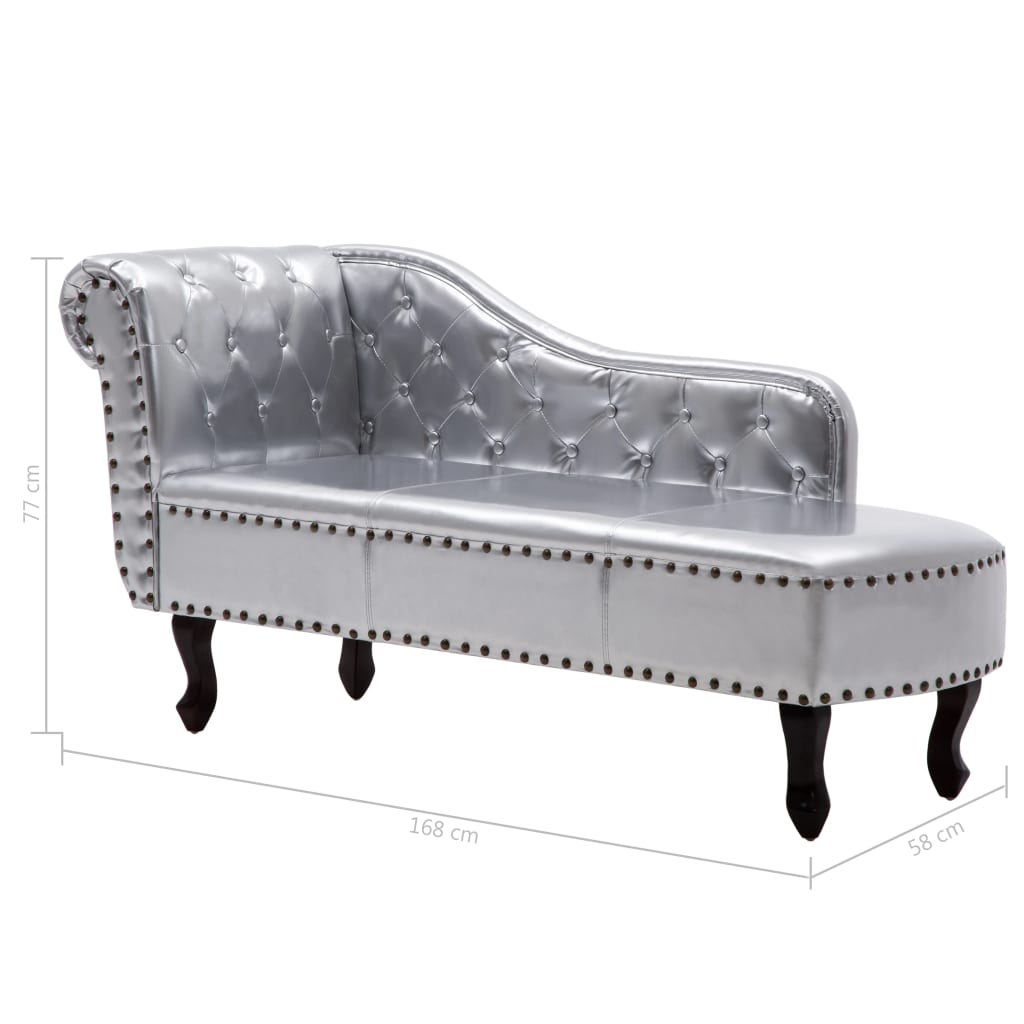 Chaise longue kunstleer crèmewit