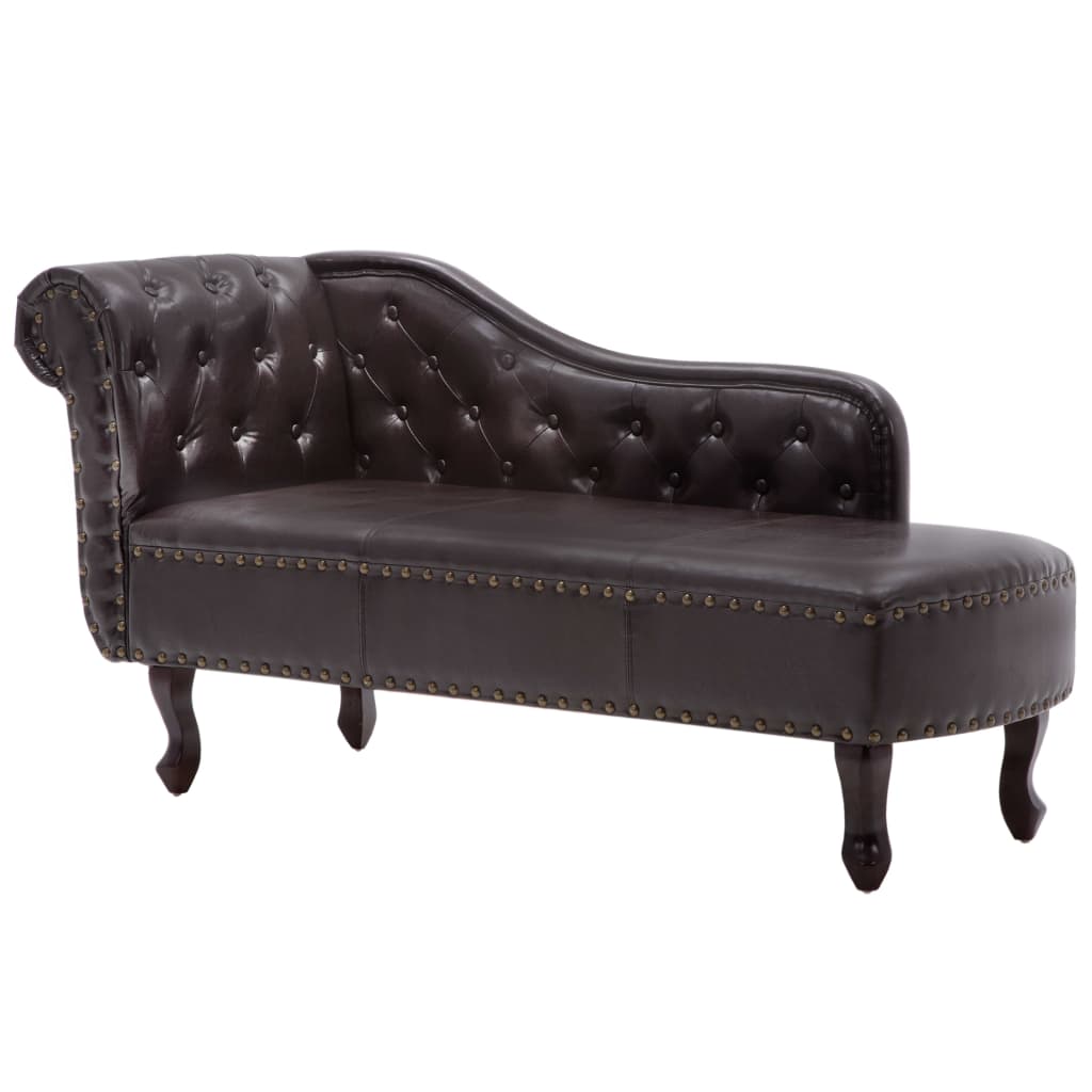 Chaise longue kunstleer crèmewit