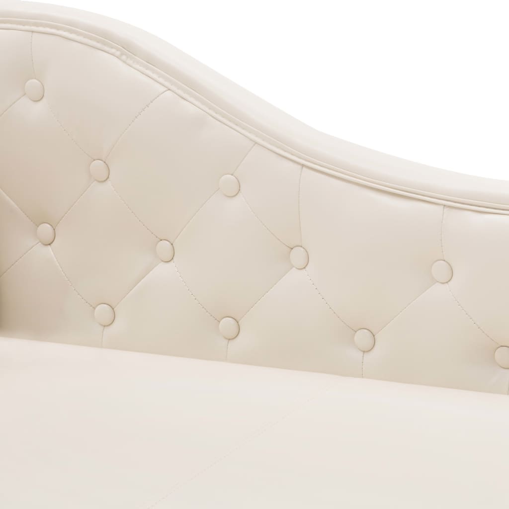 Chaise longue kunstleer crèmewit