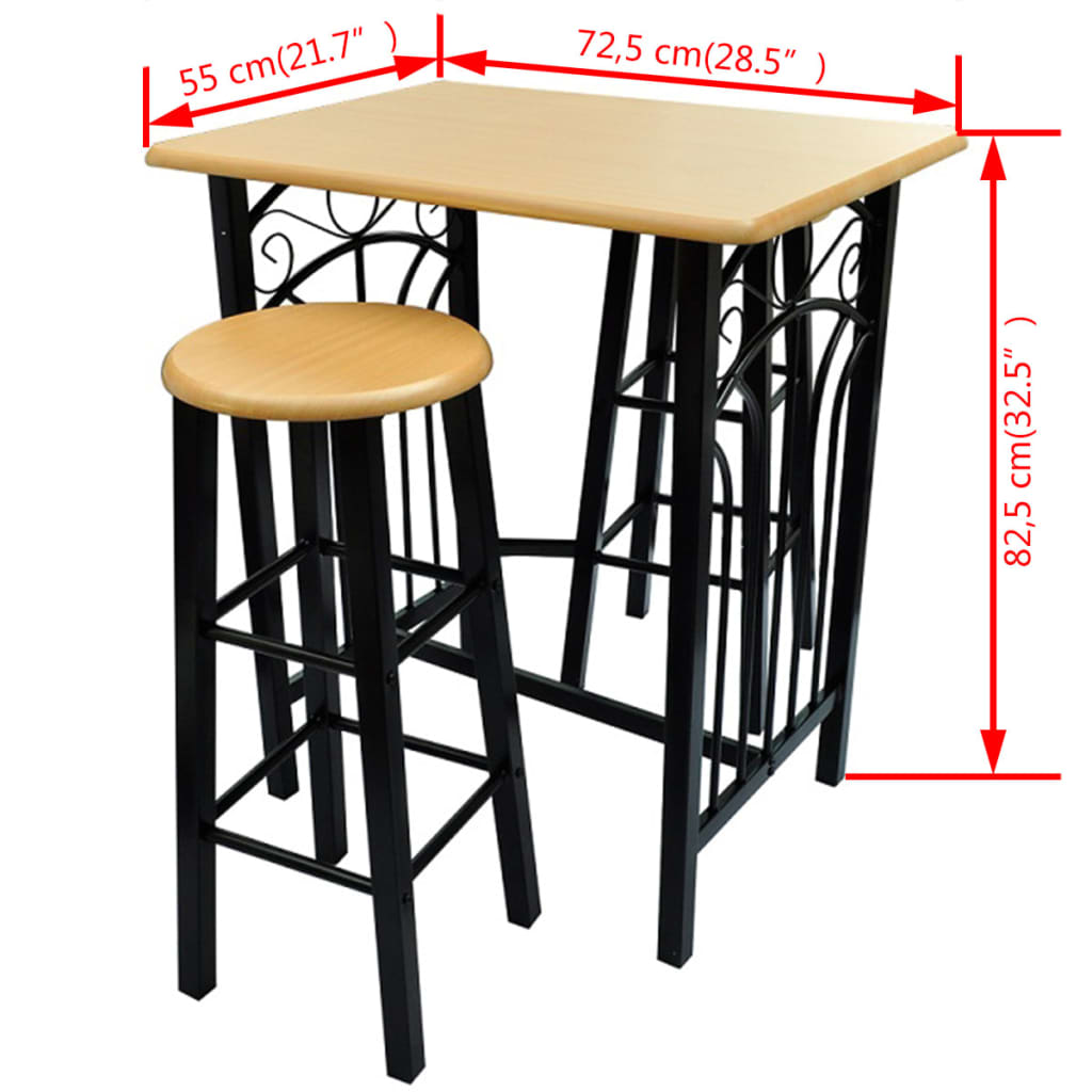 Ensemble de salle à manger en bois et acier