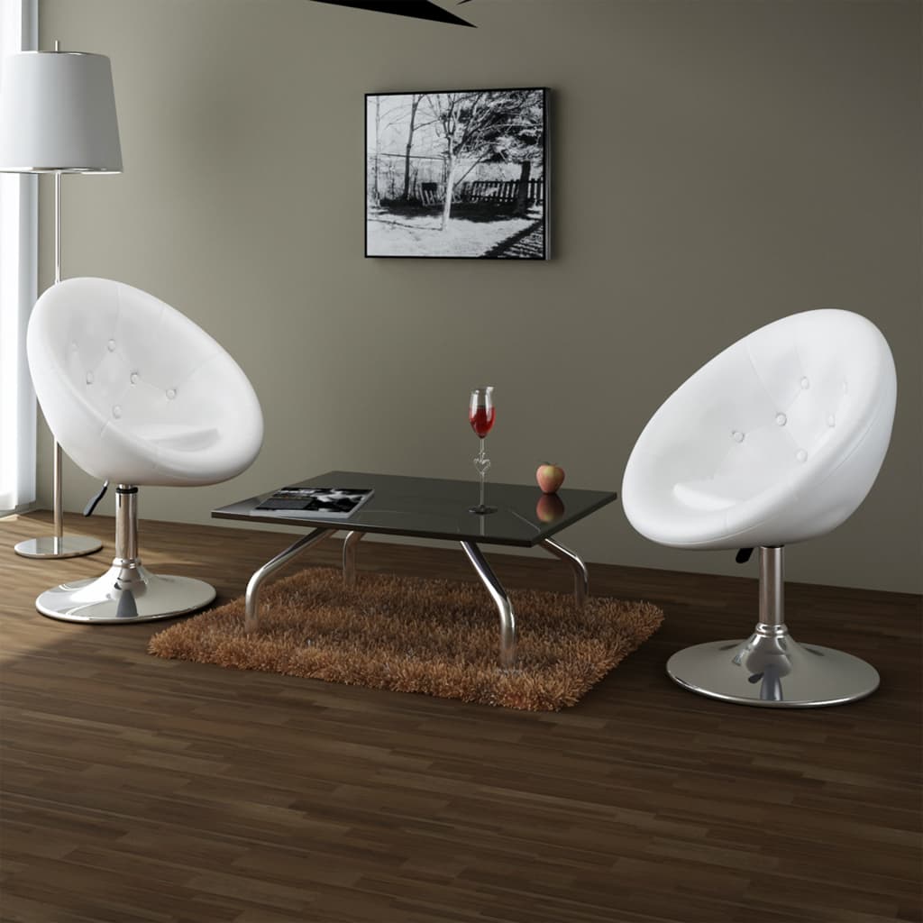 Tabouret de bar simili cuir blanc