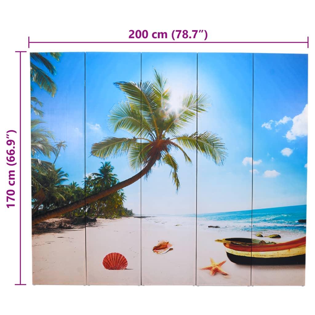 Paravent de plage pliant 217x170 cm