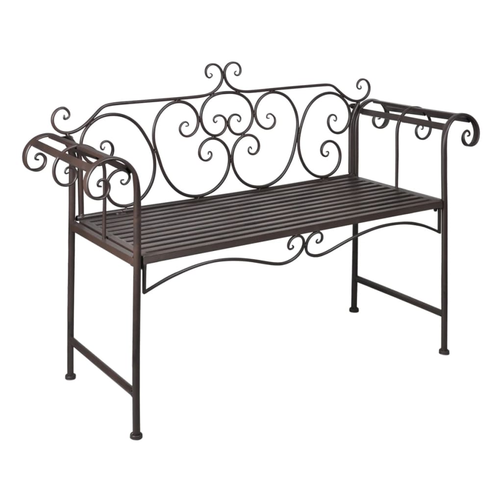 Banc de jardin 132 cm métal blanc antique