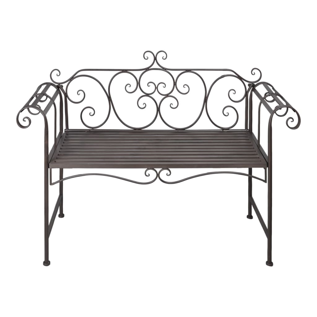 Banc de jardin 132 cm métal blanc antique