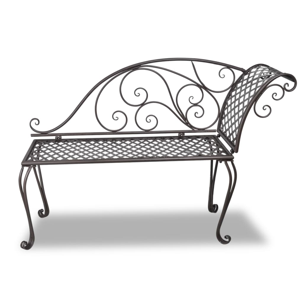 Chaise longue 128 cm staal antiekbruin