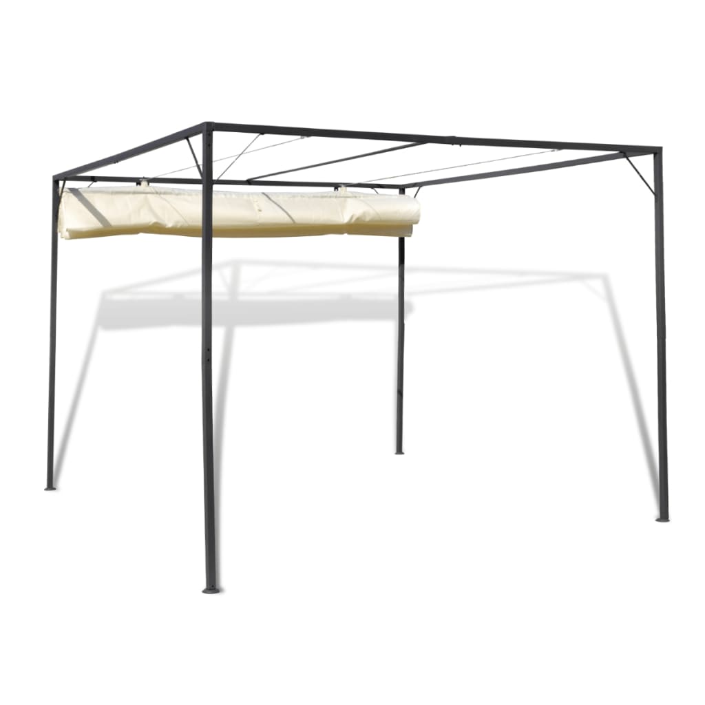 Tonnelle de jardin avec toit rétractable 180 g/m² 3x3 m