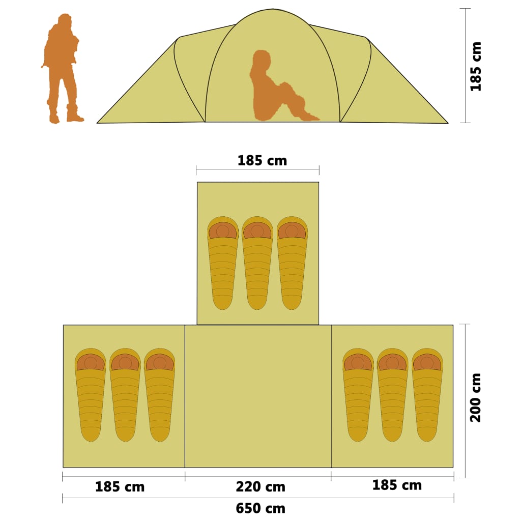 Tent 9-persoons polyester