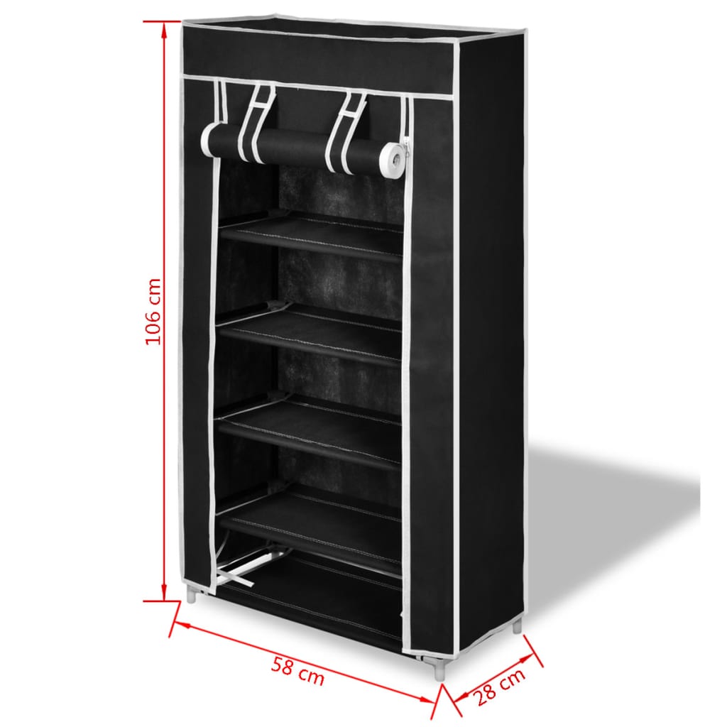 Schoenenkast met hoes 58x28x106 stof