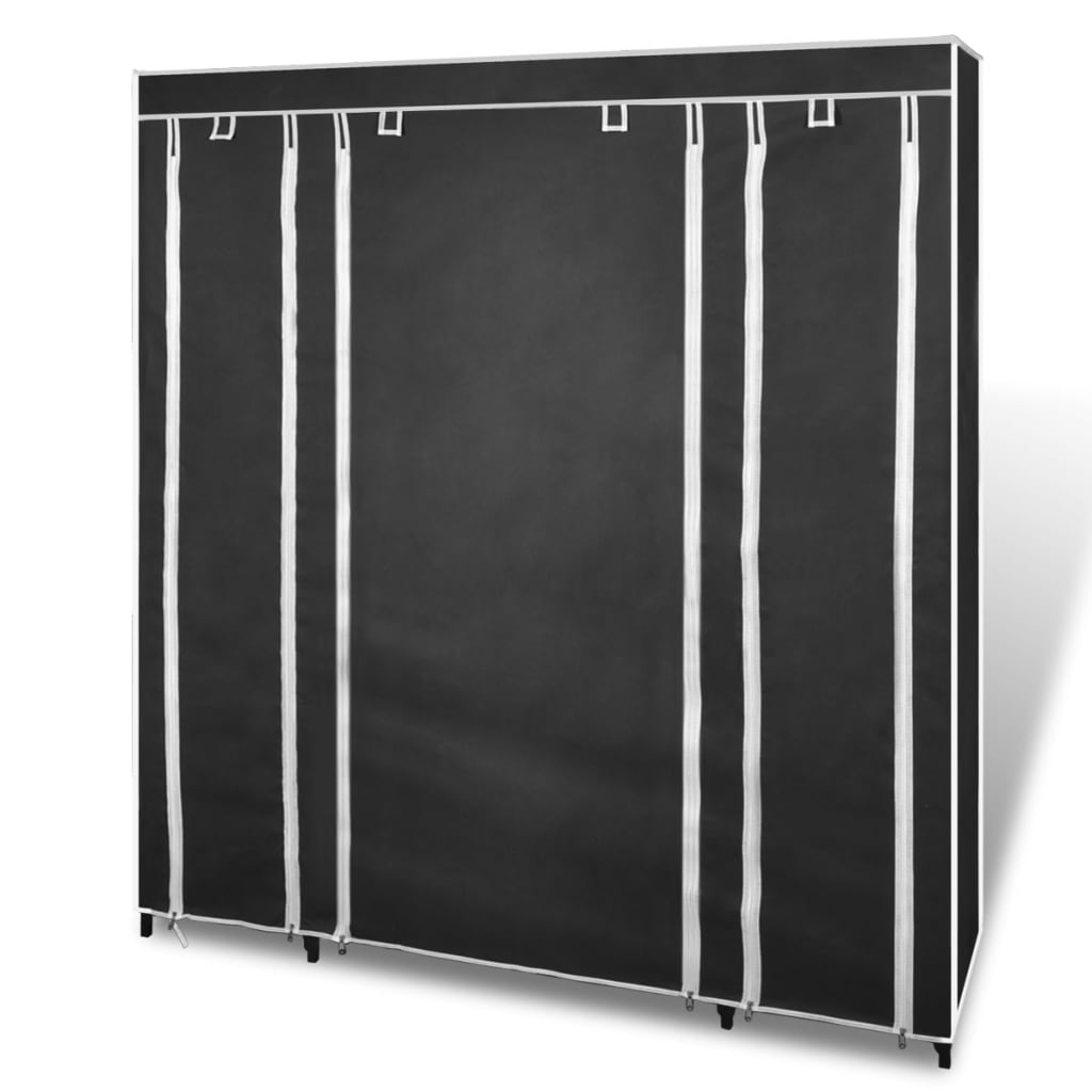 Armoire avec compartiments et tringles 45x150x176 cm tissu