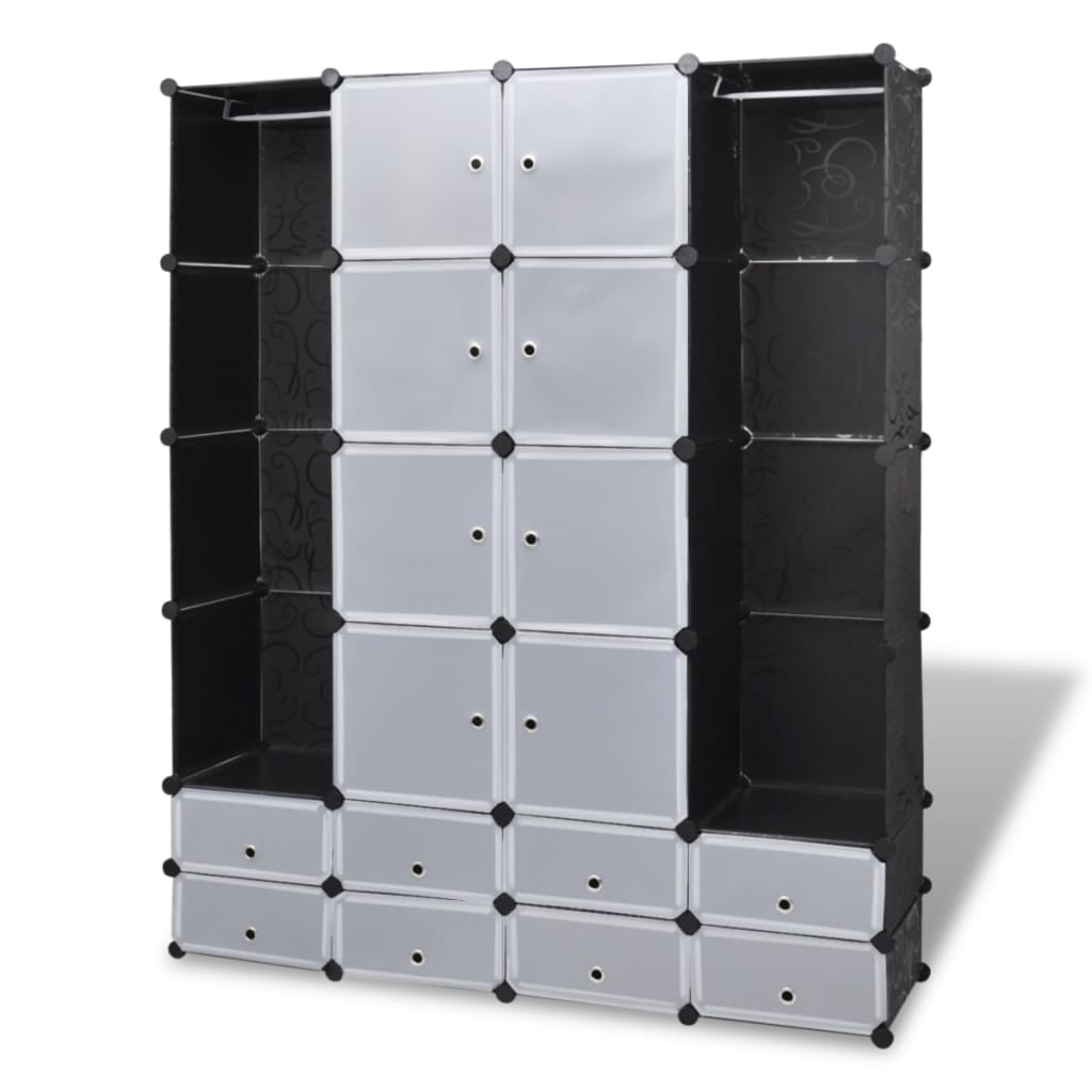 Kast modulair met 14 vakken 37x146x180,5 cm