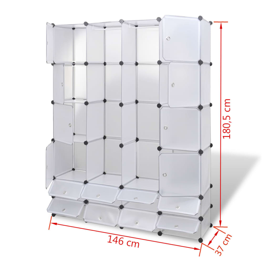 Modulaire kast met 14 compartimenten 37 x 146 x 180,5 cm