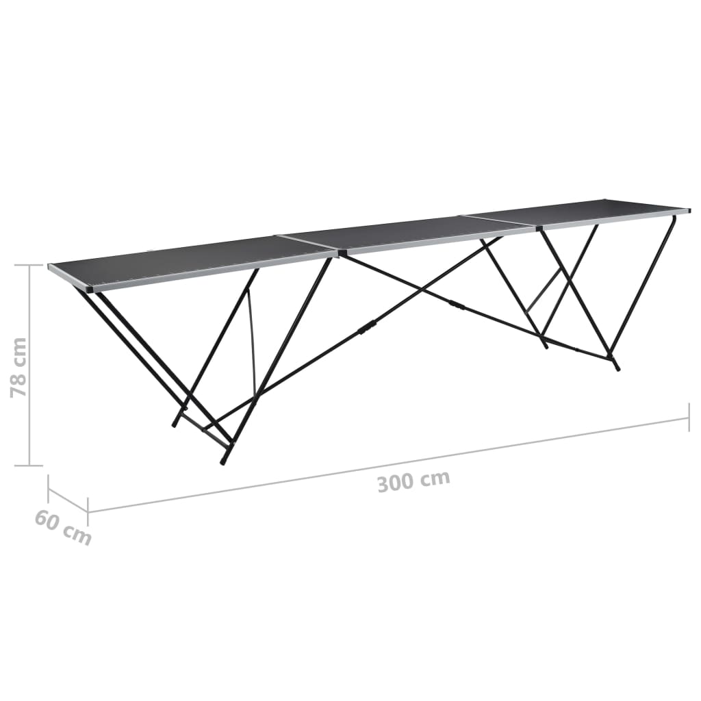 Table à tapisser pliante 200x60x78 cm MDF et aluminium