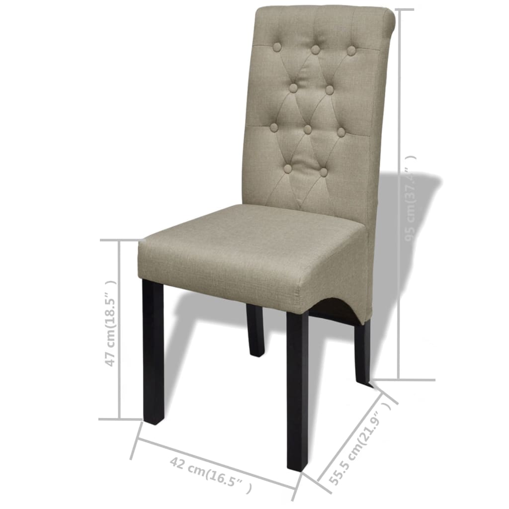 Chaises de salle à manger 6 pcs en tissu