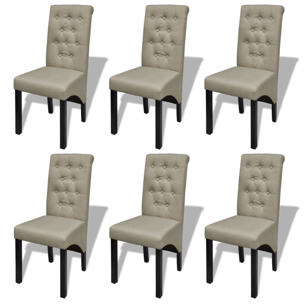 Chaises de salle à manger 6 pcs en tissu